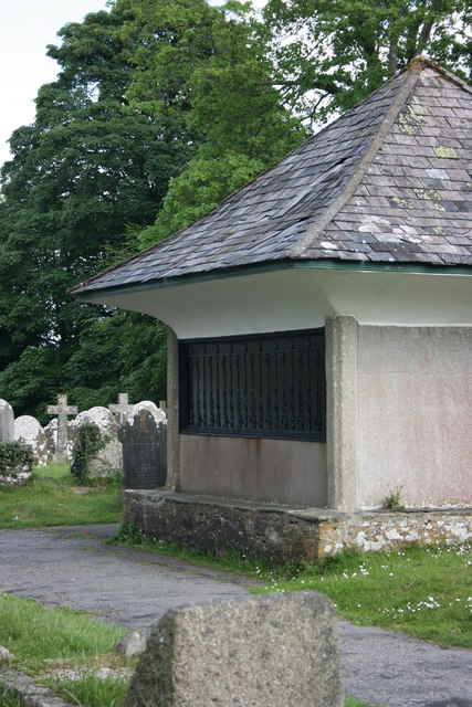The grave of Richard Cabell in Buckfastleigh churchyard.